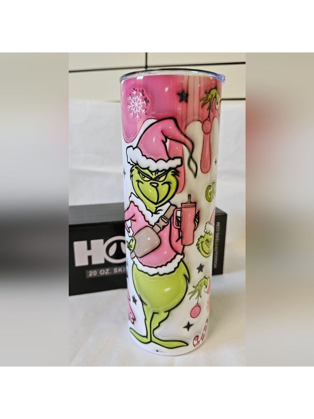Grinch Holiday 20oz Christmas Beverage Tumbler New